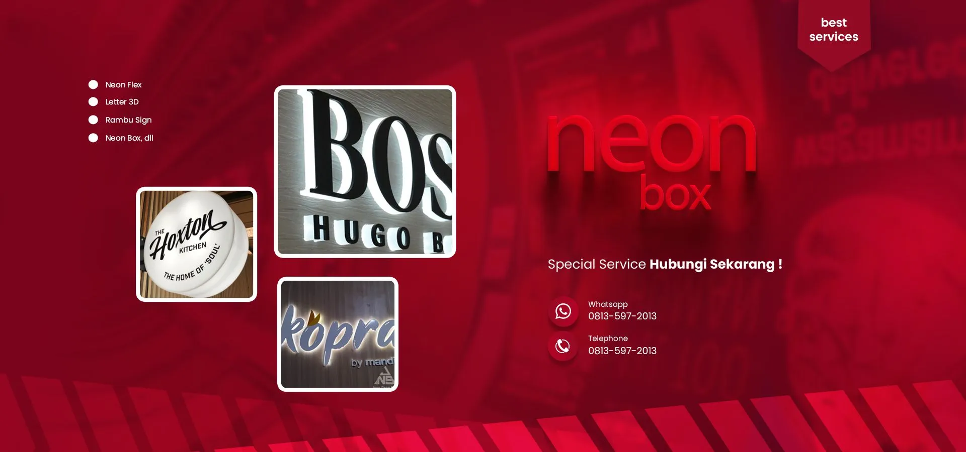 Jasa pembuatan neon box Bali